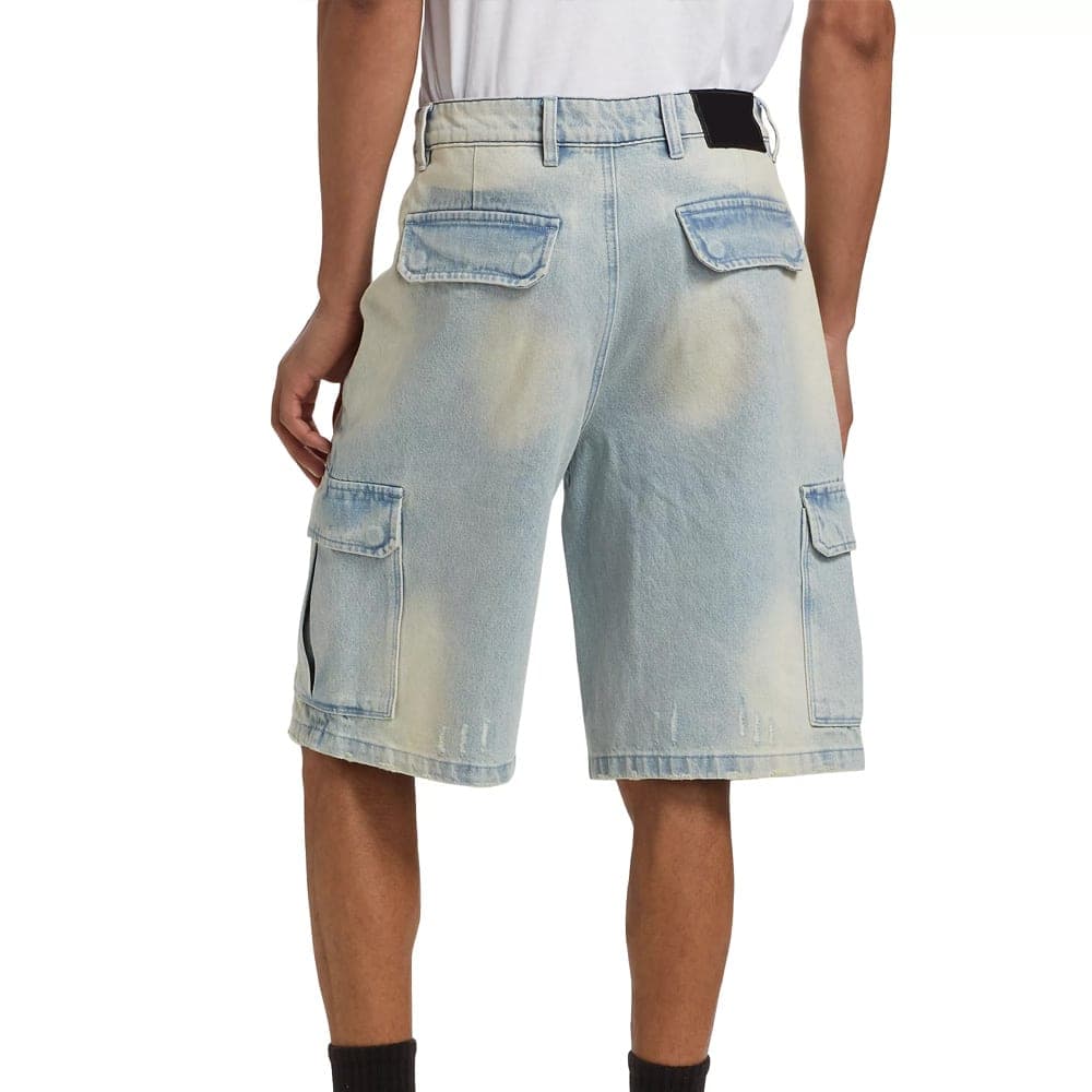 Structured Denim Shorts view 4