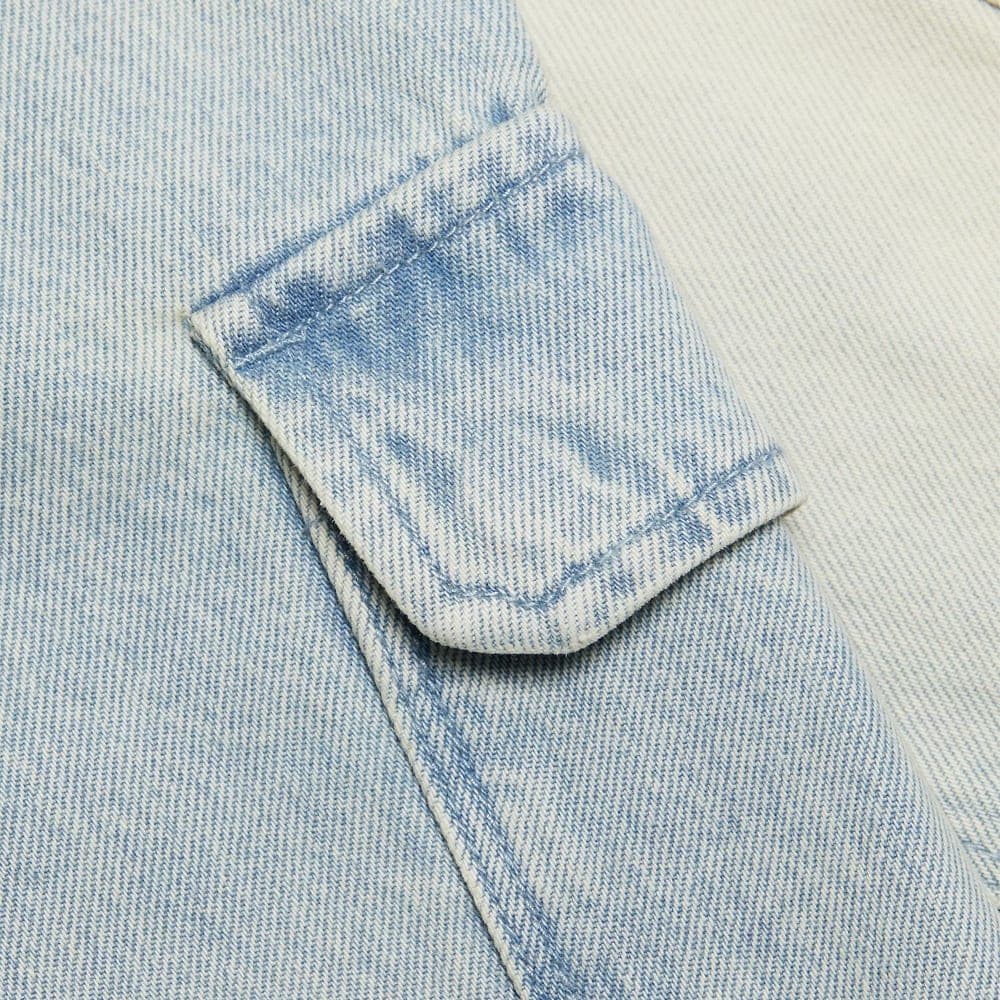 Structured Denim Shorts view 6