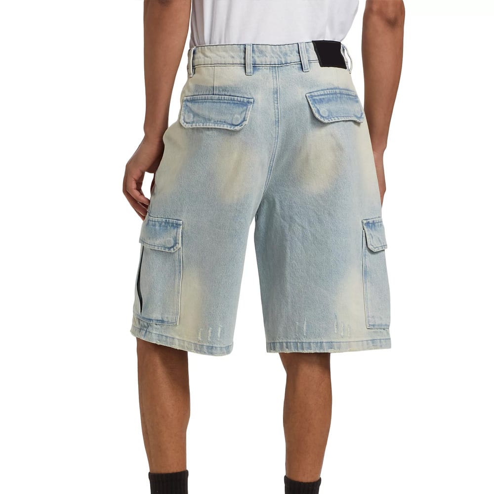 Structured Denim Shorts view 4